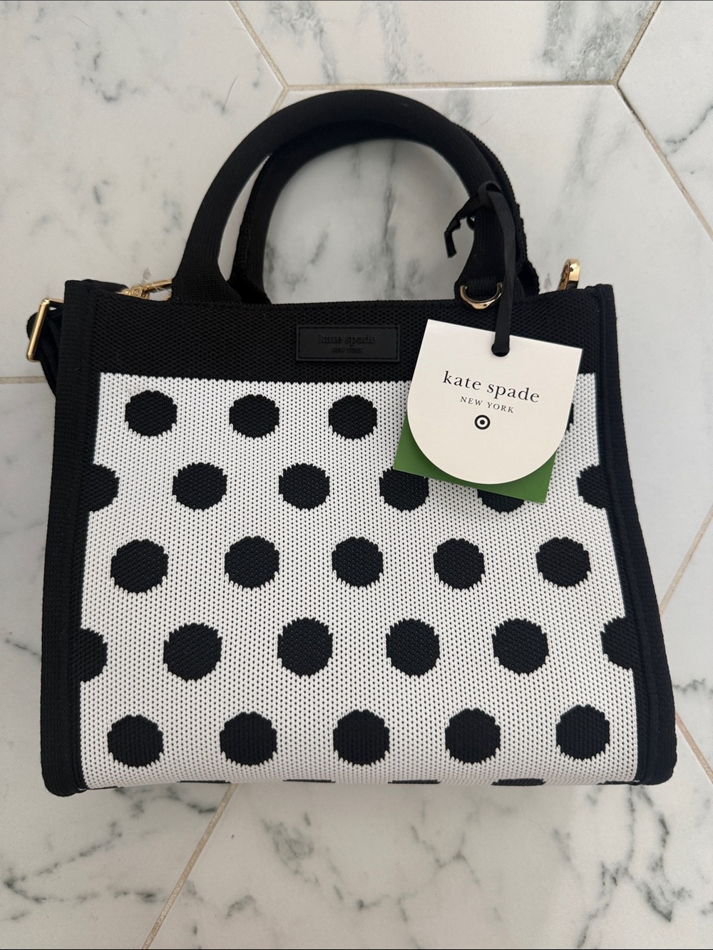 NWT kate spade x  Target Black & White Polka Dot Tote Bag